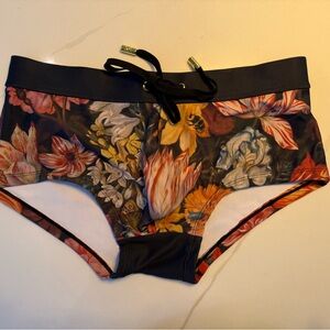 Luxury Floral Print Men’s Swim Sunga